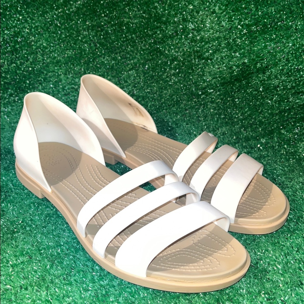 Crocs Iconic Comfort Strappy sandals Creme Tan Size 9
